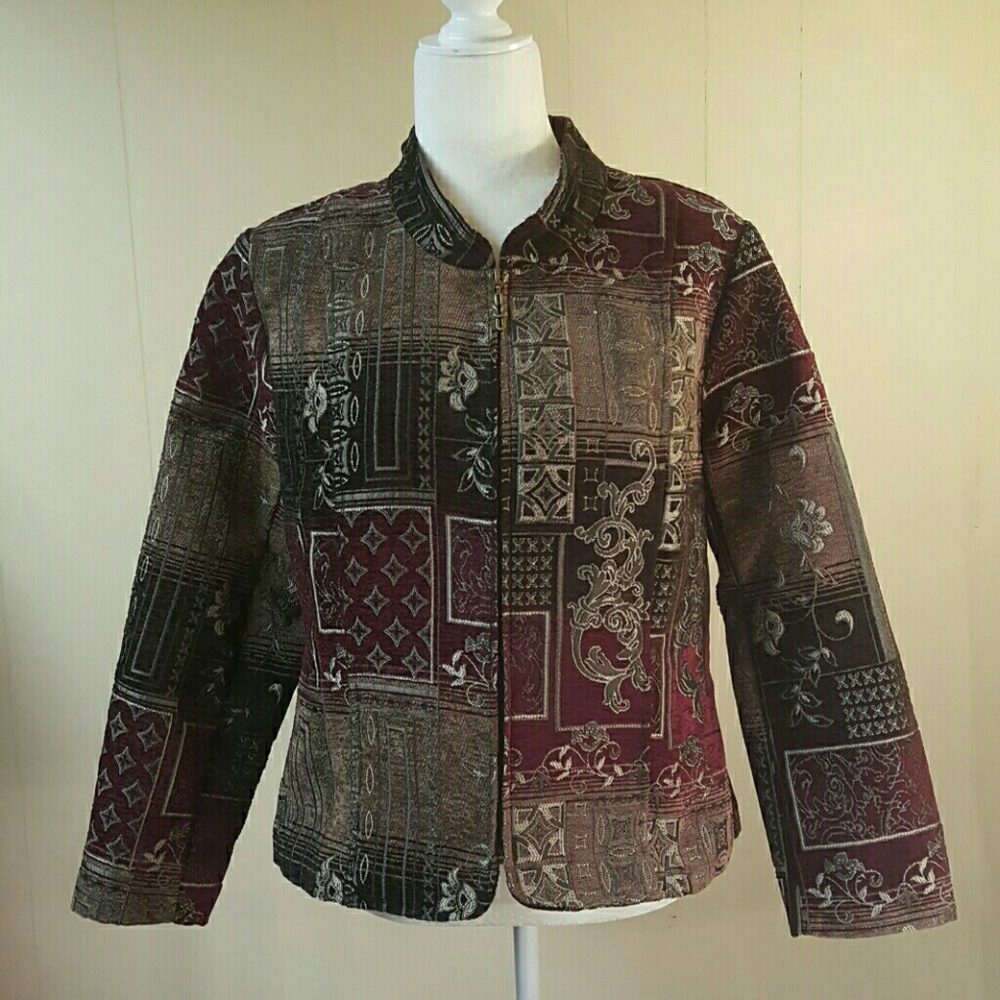 Christopher & Banks Petite Boho Asian jacket EUC
